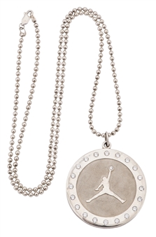 Michael Jordan 20th Anniversay Air Jordan Charm Necklace with Silver Chain